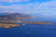 Cap de Nice, rade de Villefranche, St-Jean Cap Ferrat, Beaulieu, Cap d'Ail, Roquebrune Cap Martin, l'Italie