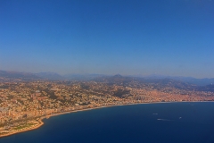 Nice, Baie des Anges, Promenade des Anglais, les Alpes