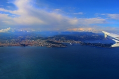 Port et cap de Nice, rade de Villefranche, St-Jean-Cap Ferrat. Les Alpes